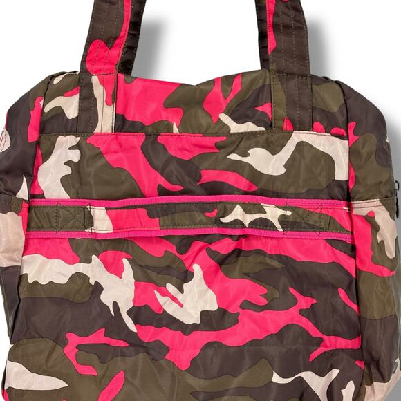 Lug Puddle Jumper Carry All Travel Tote Bag Pink Brown Camo Print 14X15X7 - Picture 2 of 8